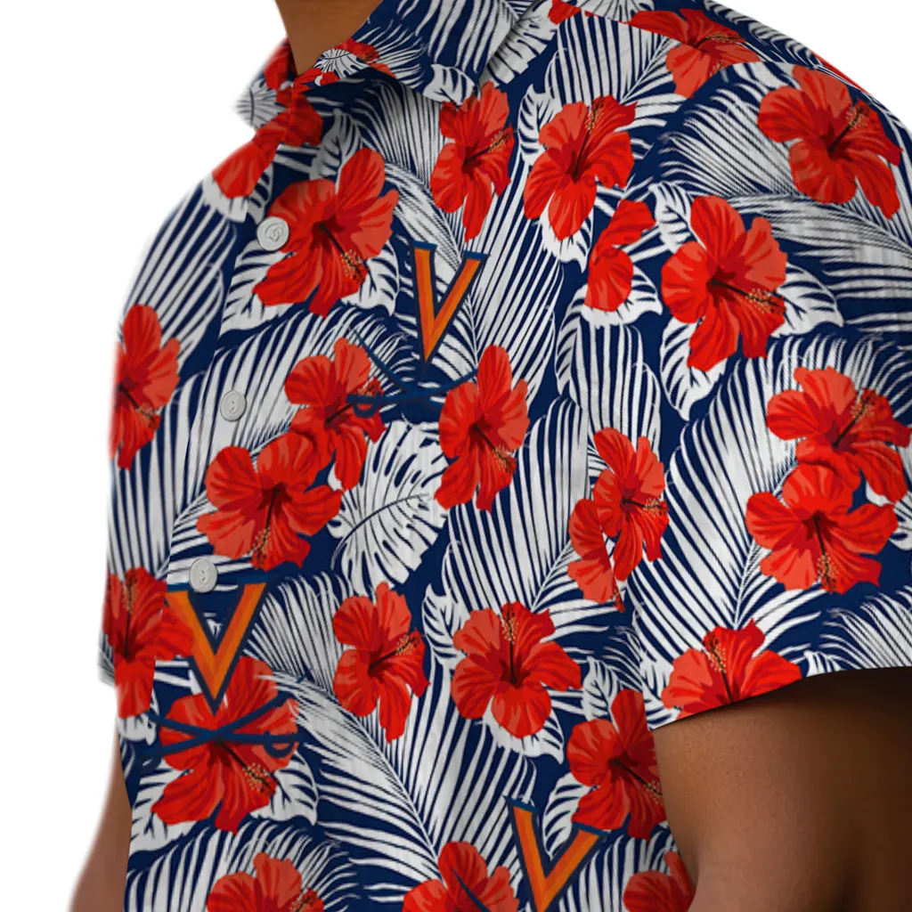Virginia Cavaliers Hawaiian Shirt - Hibiscus Fiesta virginia cavaliers hibiscus fiesta red royal blue hawaiian shirts trendy