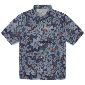 virginia cavaliers hibiscus oasis blue hawaiian shirts best selling