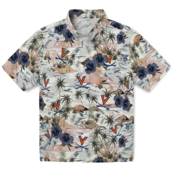 virginia cavaliers hibiscus seaside white hawaiian shirts best selling