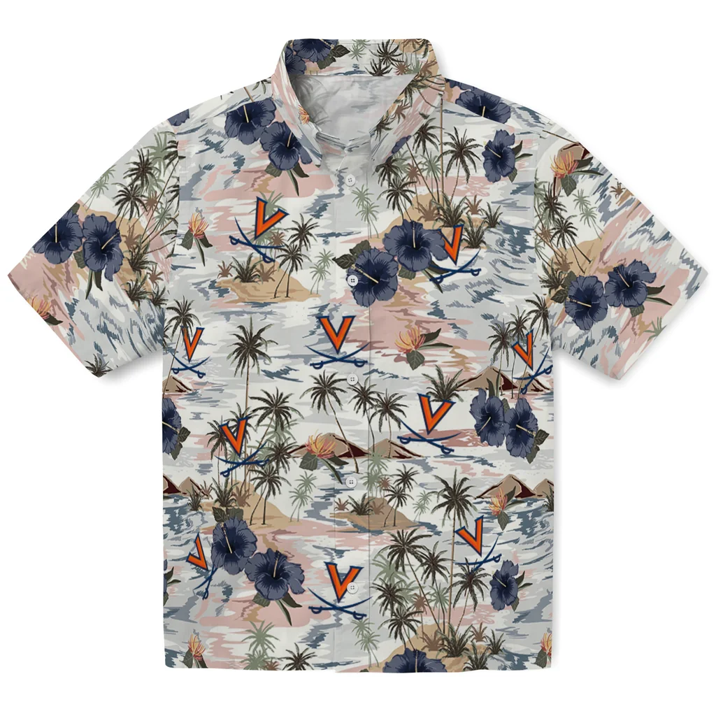 Virginia Cavaliers Hawaiian Shirt - Hibiscus Seaside virginia cavaliers hibiscus seaside white hawaiian shirts best selling