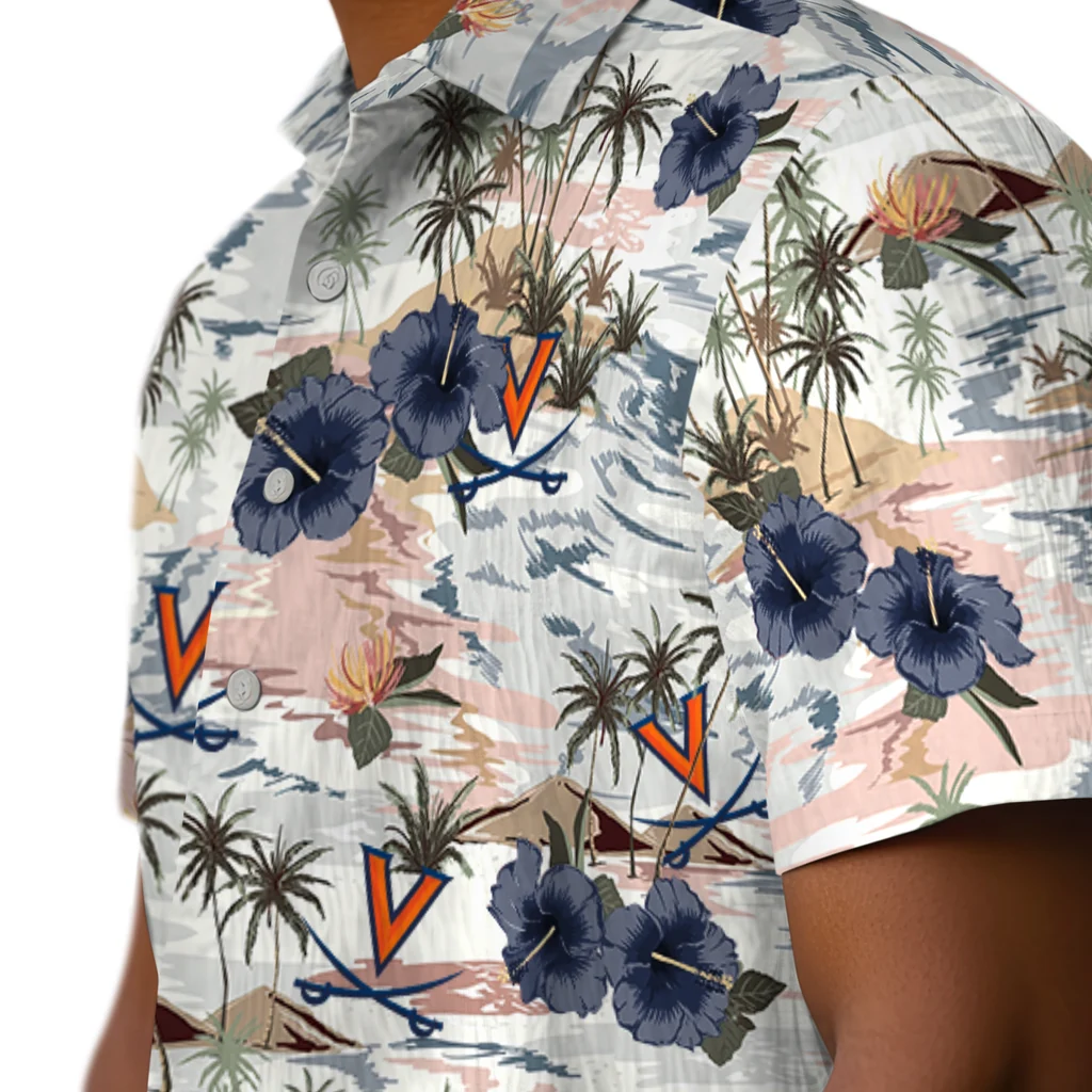 Virginia Cavaliers Hawaiian Shirt - Hibiscus Seaside virginia cavaliers hibiscus seaside white hawaiian shirts trendy