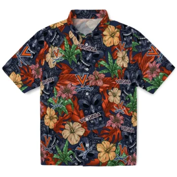 virginia cavaliers tiki jungle blue hawaiian shirts best selling
