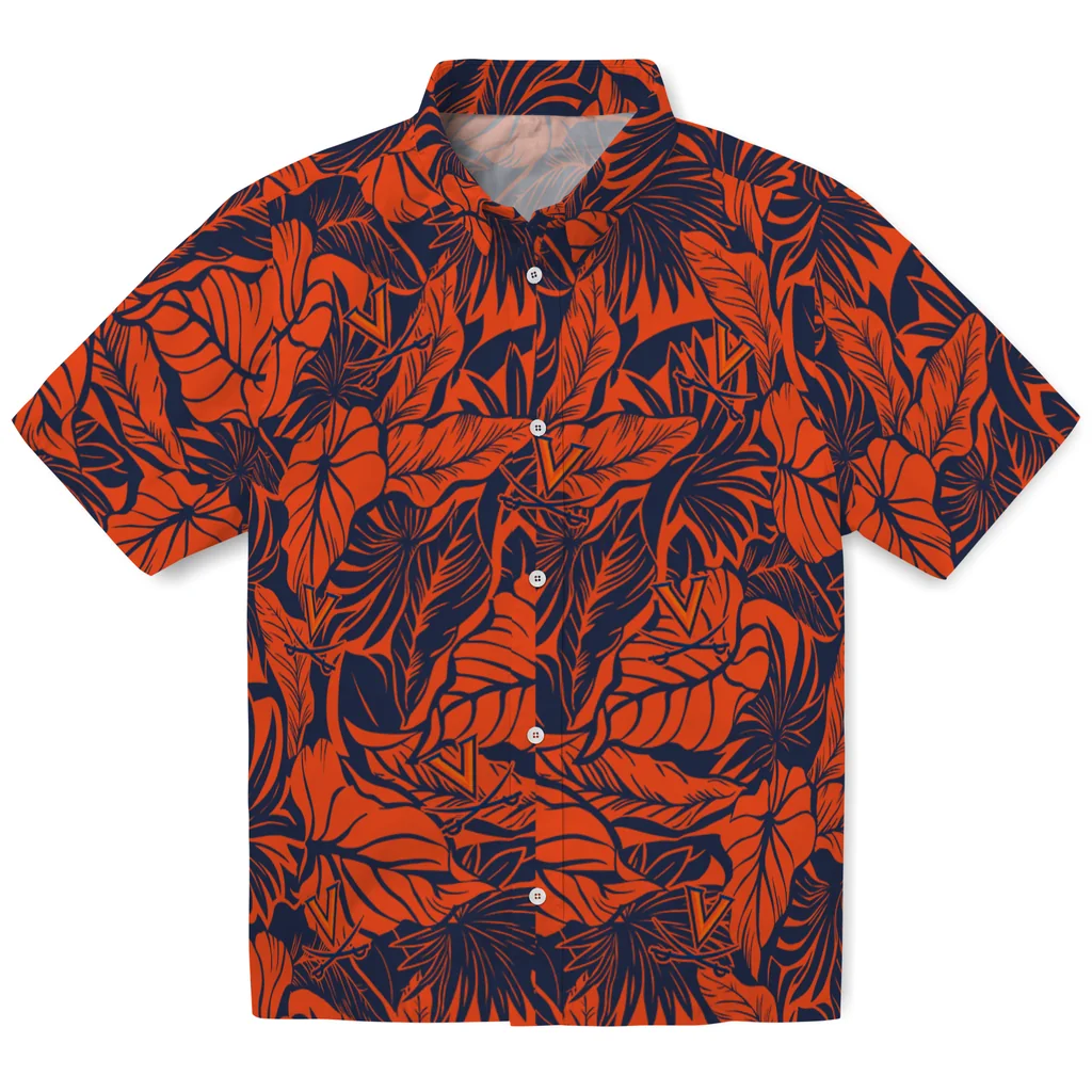 Virginia Cavaliers Hawaiian Shirt - Monstera Layer virginia cavaliers monstera layer blue hawaiian shirts best selling