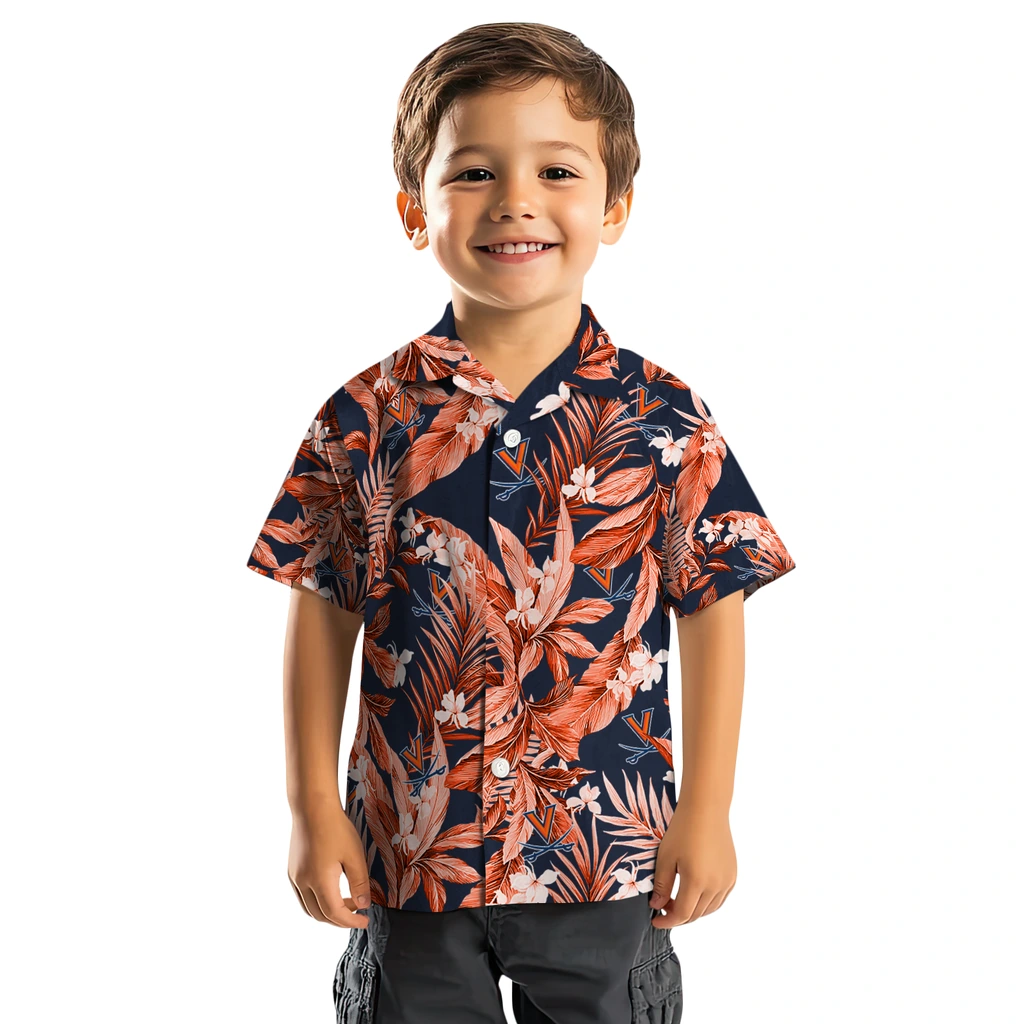 Virginia Cavaliers Hawaiian Shirt - Palm Leaves virginia cavaliers palm leaves blue hawaiian shirts top rated