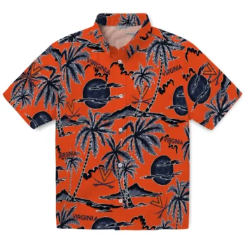 virginia cavaliers palm sunset hawaiian shirts best selling