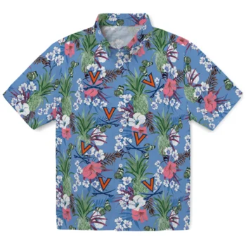 virginia cavaliers pineapple bouquet best sky blue hawaiian shirts best selling