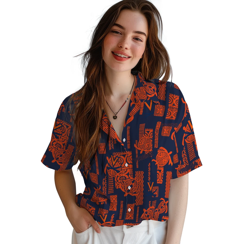 Virginia Cavaliers Hawaiian Shirt - Turtle Lines virginia cavaliers turtle lines blue hawaiian shirts latest model