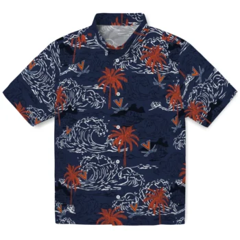 virginia cavaliers wave palm blue hawaiian shirts best selling