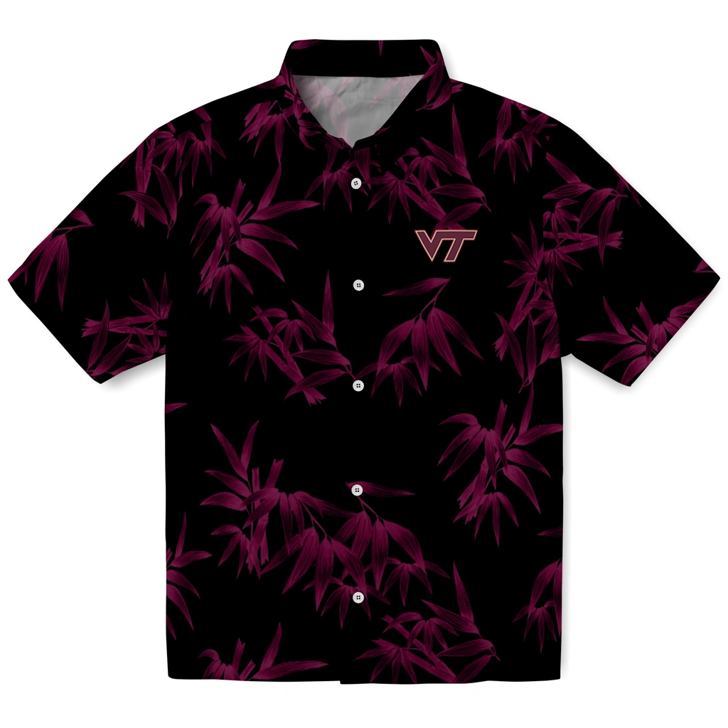 Virginia Tech Hokies Hawaiian Shirt - Bamboo Branches virginia tech hokies bamboo branches maroon black hawaiian shirts best selling