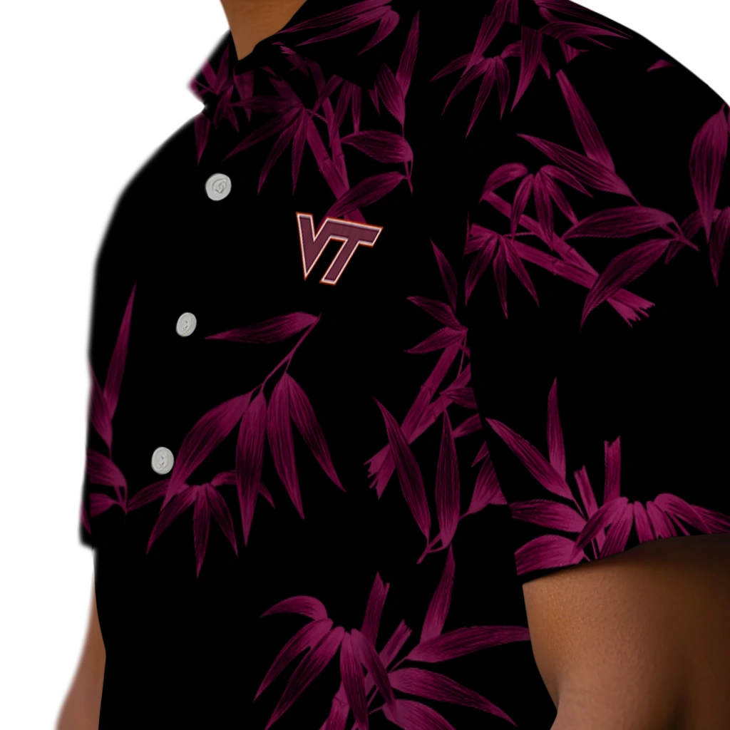 Virginia Tech Hokies Hawaiian Shirt - Bamboo Branches virginia tech hokies bamboo branches maroon black hawaiian shirts trendy