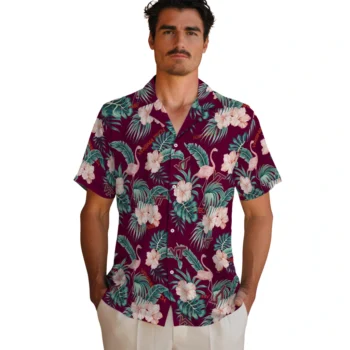 virginia tech hokies flamingo palms maroon hawaiian shirts fashion forward