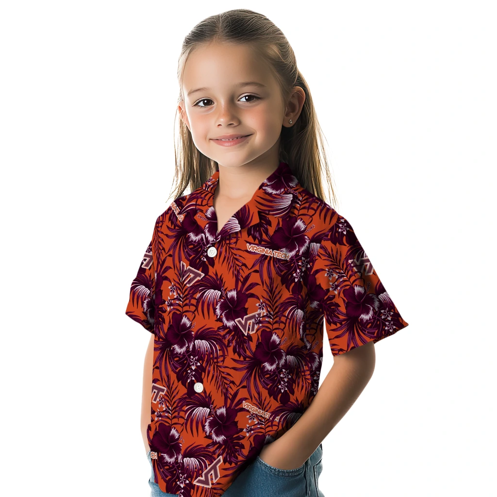 Virginia Tech Hokies Hawaiian Shirt - Hibiscus Exotic virginia tech hokies hibiscus exotic maroon hawaiian shirts premium grade