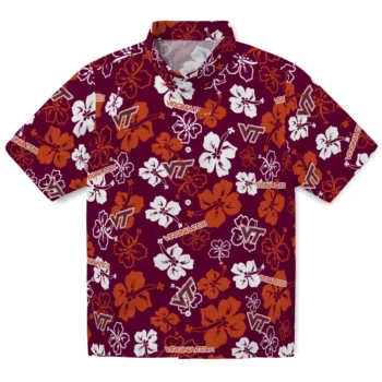virginia tech hokies hibiscus bloom maroon hawaiian shirts best selling