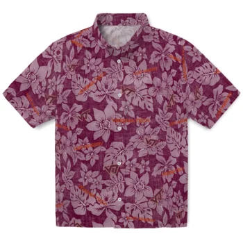 virginia tech hokies hibiscus oasis maroon hawaiian shirts best selling