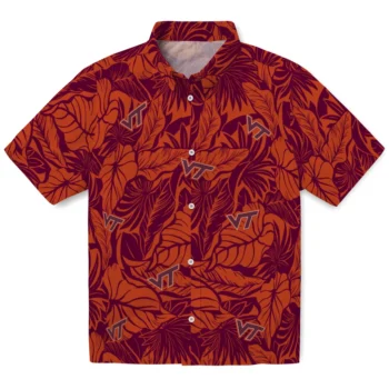 virginia tech hokies monstera layer maroon hawaiian shirts best selling