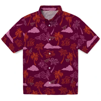 virginia tech hokies palm and clouds maroon hawaiian shirts best selling