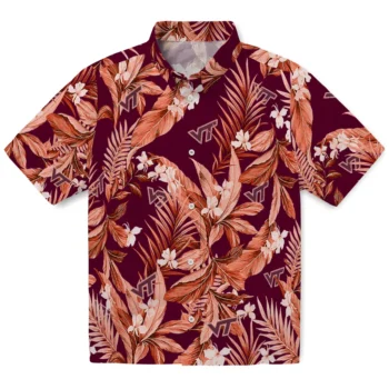 virginia tech hokies palm leaves maroon hawaiian shirts best selling