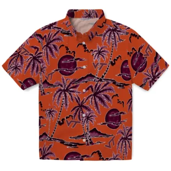 virginia tech hokies palm sunset hawaiian shirts best selling