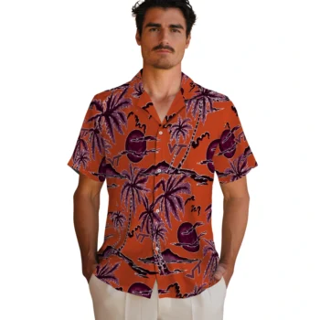 virginia tech hokies palm sunset hawaiian shirts fashion forward