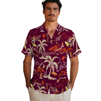 virginia tech hokies palm tree island maroon hawaiian shirts fashion forward
