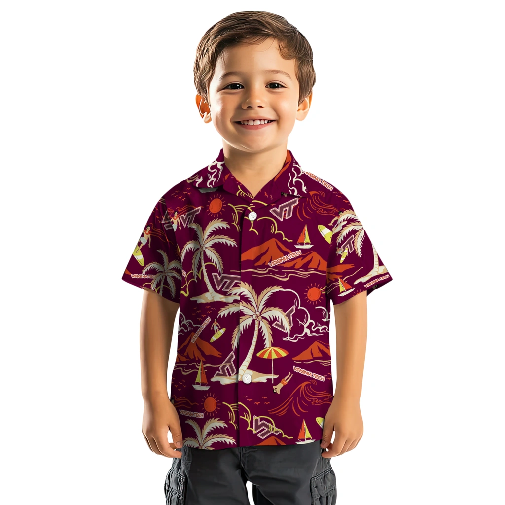 Virginia Tech Hokies Hawaiian Shirt - Palm Tree Island virginia tech hokies palm tree island maroon hawaiian shirts top rated