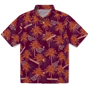 virginia tech hokies palm grove maroon hawaiian shirts best selling