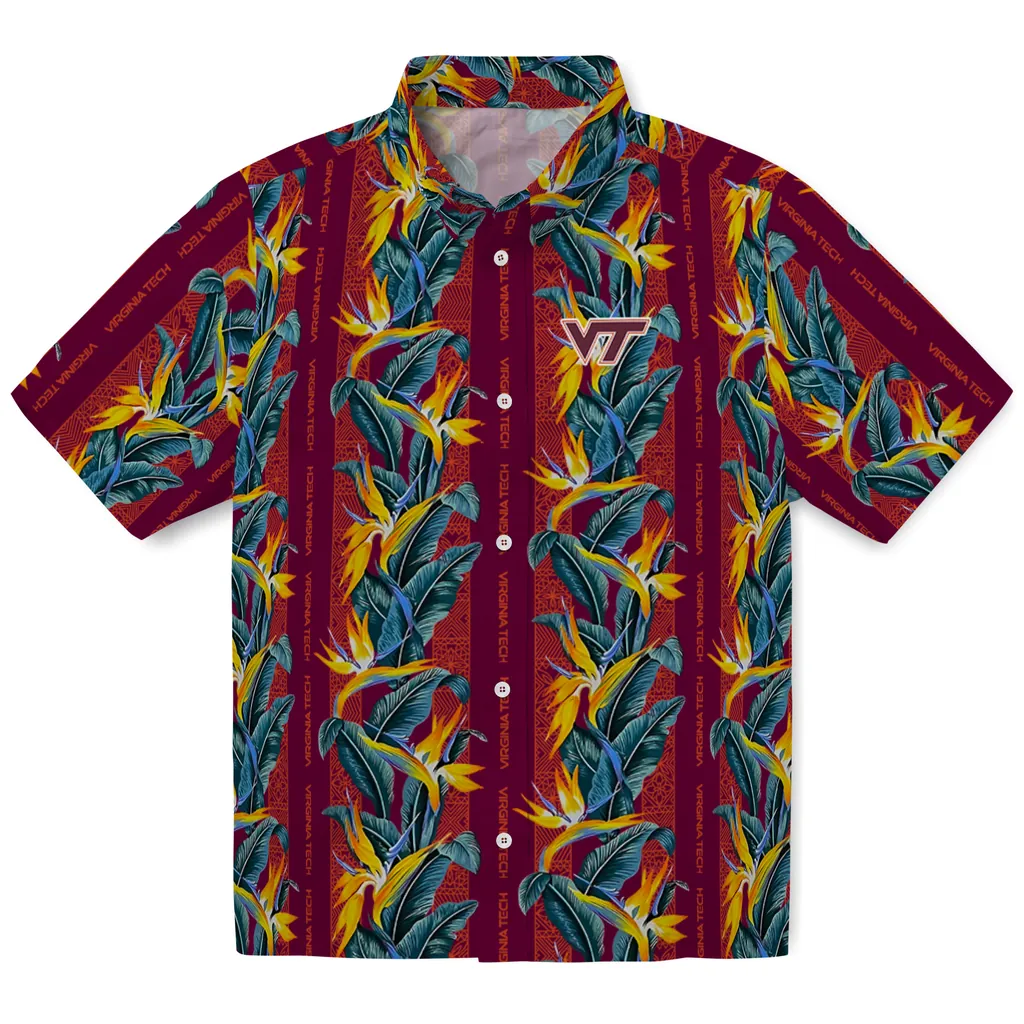 Virginia Tech Hokies Hawaiian Shirt - Paradise Vines virginia tech hokies paradise vines maroon hawaiian shirts best selling