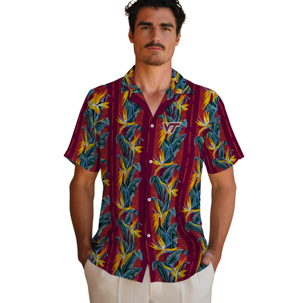 Virginia Tech Hokies Hawaiian Shirt - Paradise Vines virginia tech hokies paradise vines maroon hawaiian shirts fashion forward
