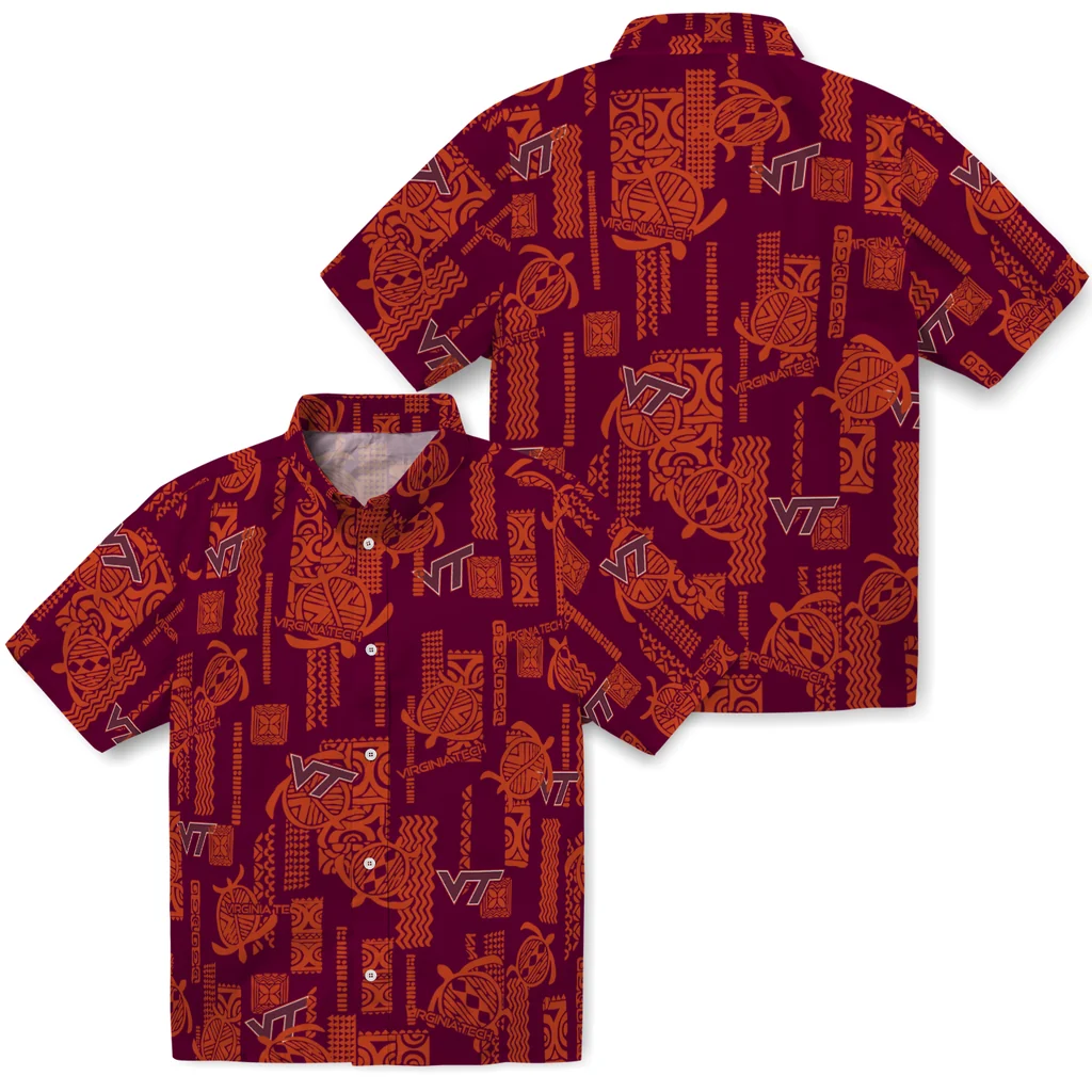 Virginia Tech Hokies Hawaiian Shirt - Turtle Lines virginia tech hokies turtle lines maroon hawaiian shirts high quality