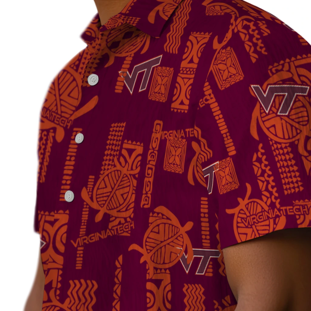 Virginia Tech Hokies Hawaiian Shirt - Turtle Lines virginia tech hokies turtle lines maroon hawaiian shirts trendy