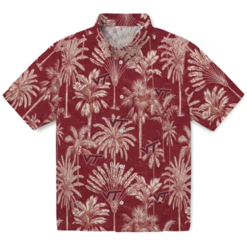 virginia tech hokies palm shadows maroon hawaiian shirts best selling