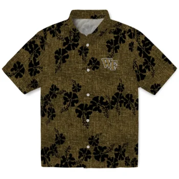 wake forest demon deacons hibiscus petals gold hawaiian shirts best selling