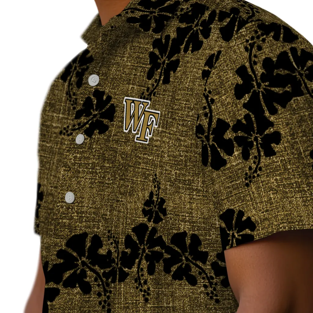 Wake Forest Demon Deacons Hawaiian Shirt - 50th State Flower wake forest demon deacons hibiscus petals gold hawaiian shirts trendy