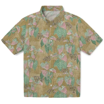 wake forest demon deacons anthurium overlay gold hawaiian shirts best selling