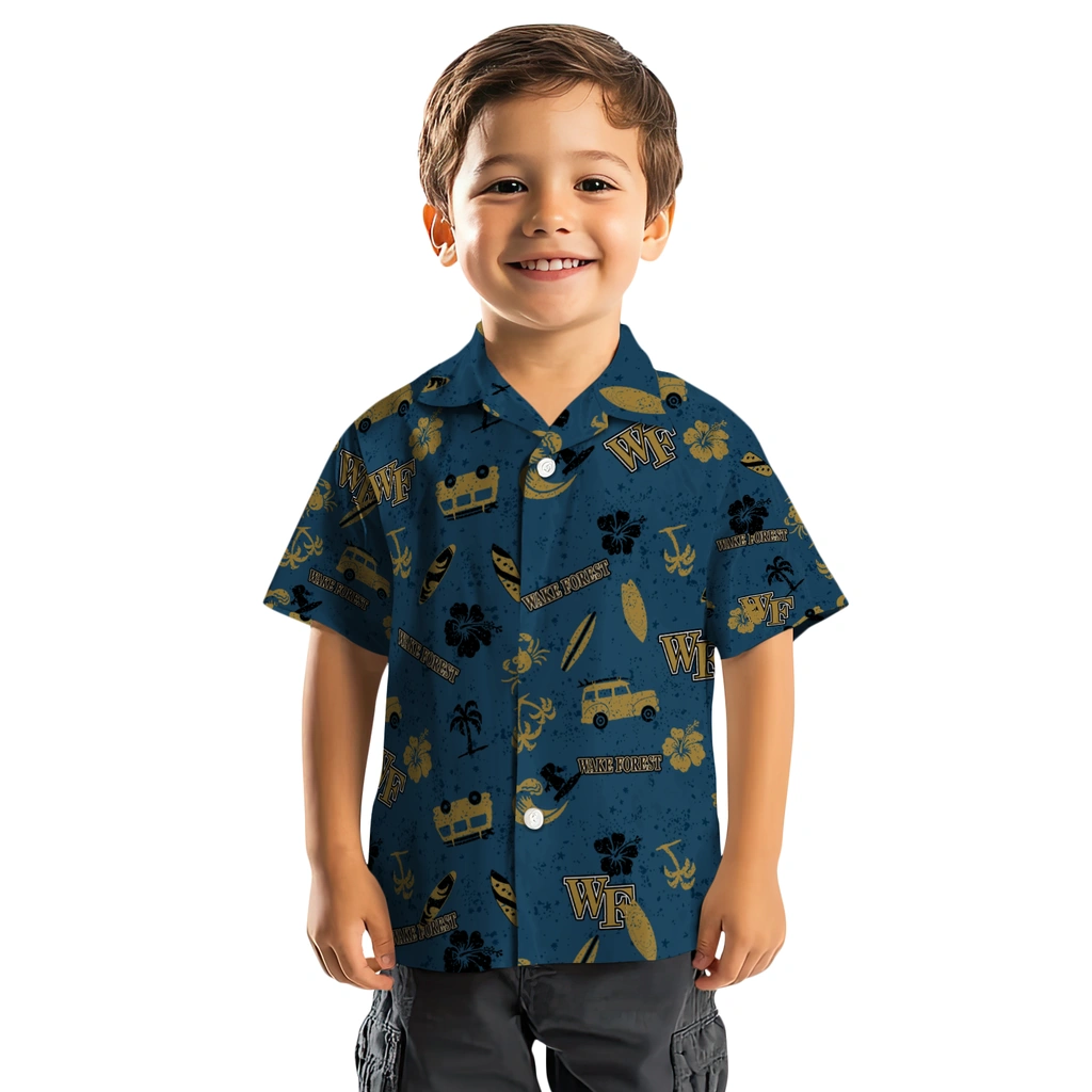 Wake Forest Demon Deacons Hawaiian Shirt - Beach Vibe wake forest demon deacons beach vibe navy hawaiian shirts top rated