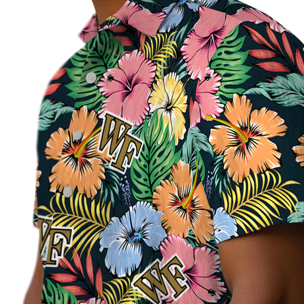 Wake Forest Demon Deacons Hawaiian Shirt - Brilliant Hibiscus Garden wake forest demon deacons brilliant hibiscus garden hawaiian shirts trendy