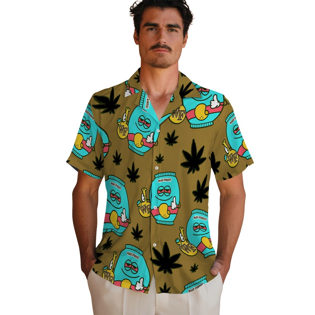 Wake Forest Demon Deacons Hawaiian Shirt - Chill Vibe wake forest demon deacons bong smile gold hawaiian shirts fashion forward