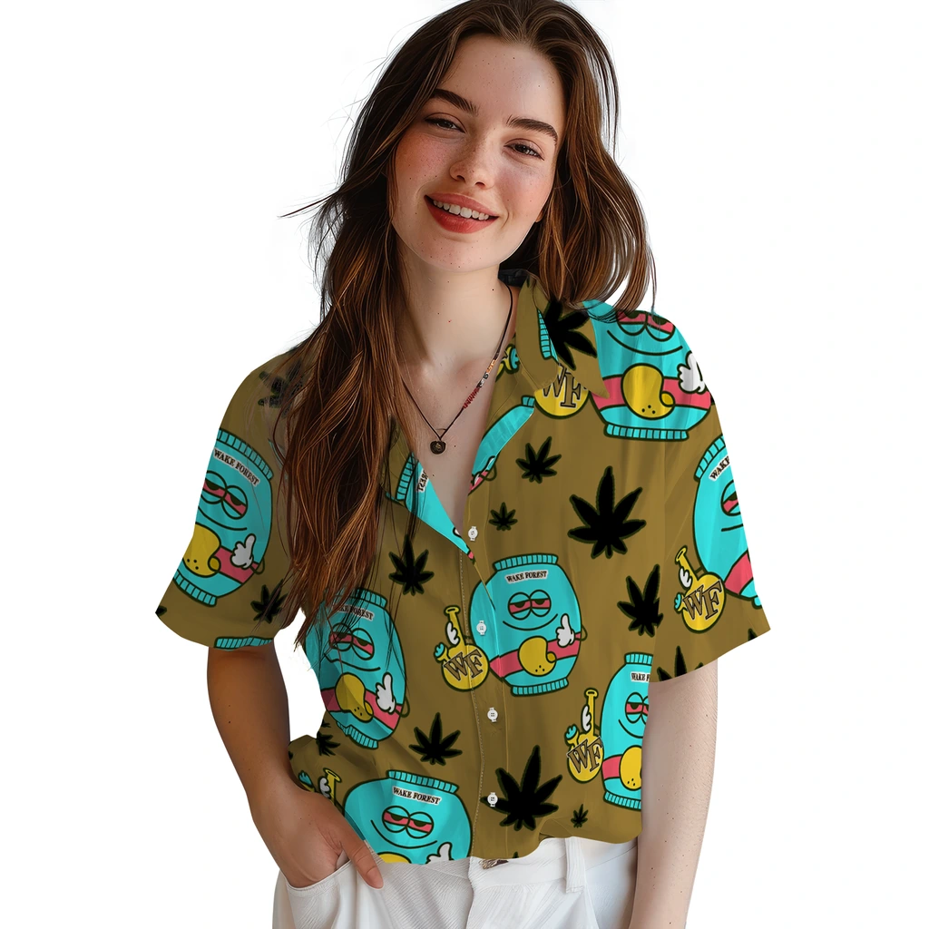 Wake Forest Demon Deacons Hawaiian Shirt - Chill Vibe wake forest demon deacons bong smile gold hawaiian shirts latest model
