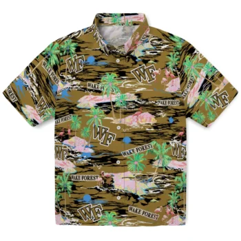 wake forest demon deacons flamingo retreat gold hawaiian shirts best selling