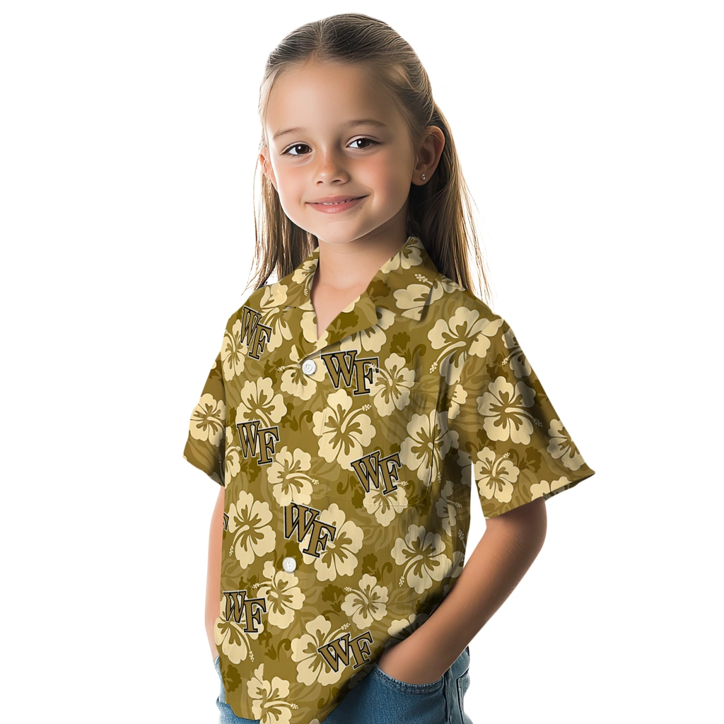 Wake Forest Demon Deacons Hawaiian Shirt - Hibiscus Cluster wake forest demon deacons hibiscus cluster gold hawaiian shirts premium grade