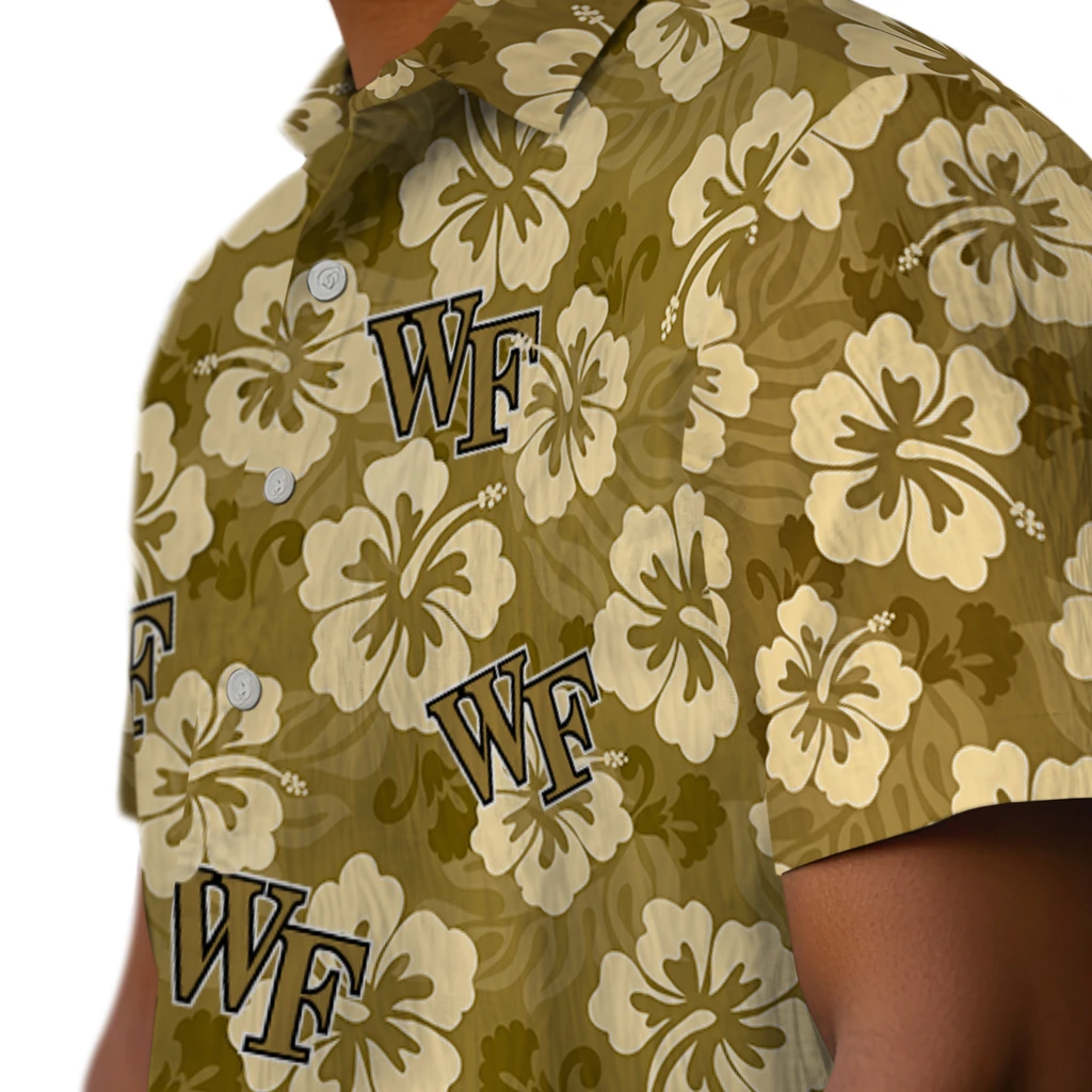 Wake Forest Demon Deacons Hawaiian Shirt - Hibiscus Cluster wake forest demon deacons hibiscus cluster gold hawaiian shirts trendy