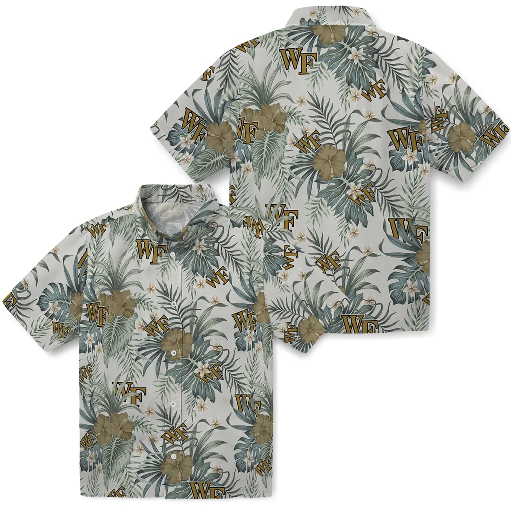 Wake Forest Demon Deacons Hawaiian Shirt - Hibiscus Designs wake forest demon deacons hibiscus designs beige hawaiian shirts high quality