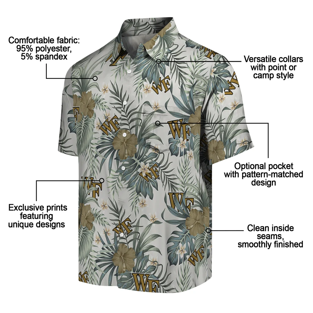 Wake Forest Demon Deacons Hawaiian Shirt - Hibiscus Designs wake forest demon deacons hibiscus designs beige hawaiian shirts new arrival