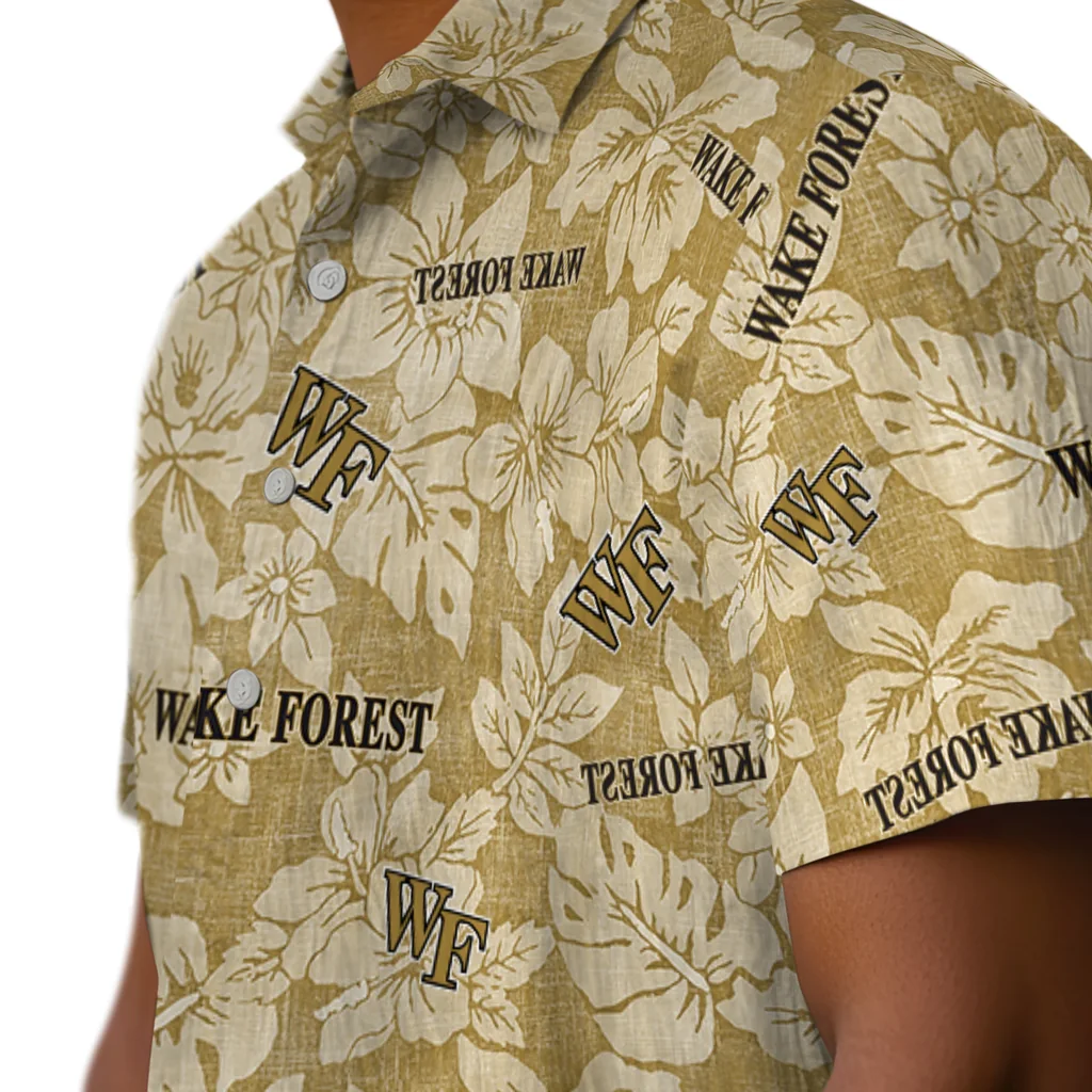 Wake Forest Demon Deacons Hawaiian Shirt - Hibiscus Oasis wake forest demon deacons hibiscus oasis gold hawaiian shirts trendy