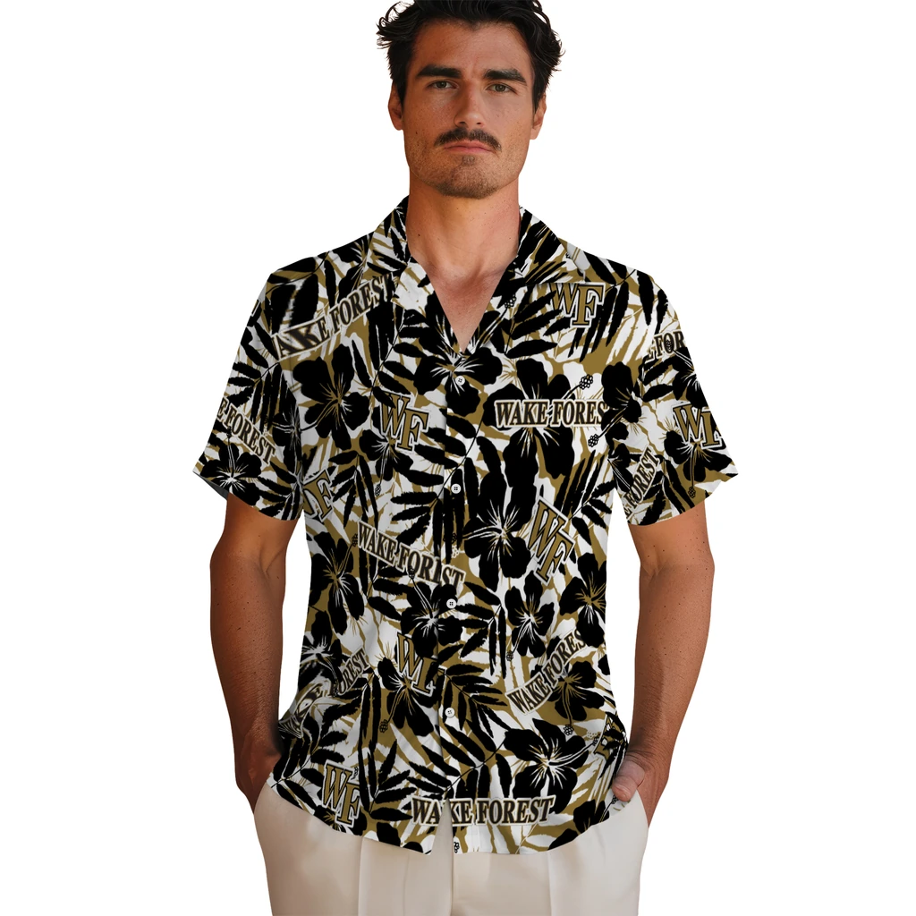 Wake Forest Demon Deacons Hawaiian Shirt - Hibiscus Overlay wake forest demon deacons hibiscus overlay hawaiian shirts fashion forward