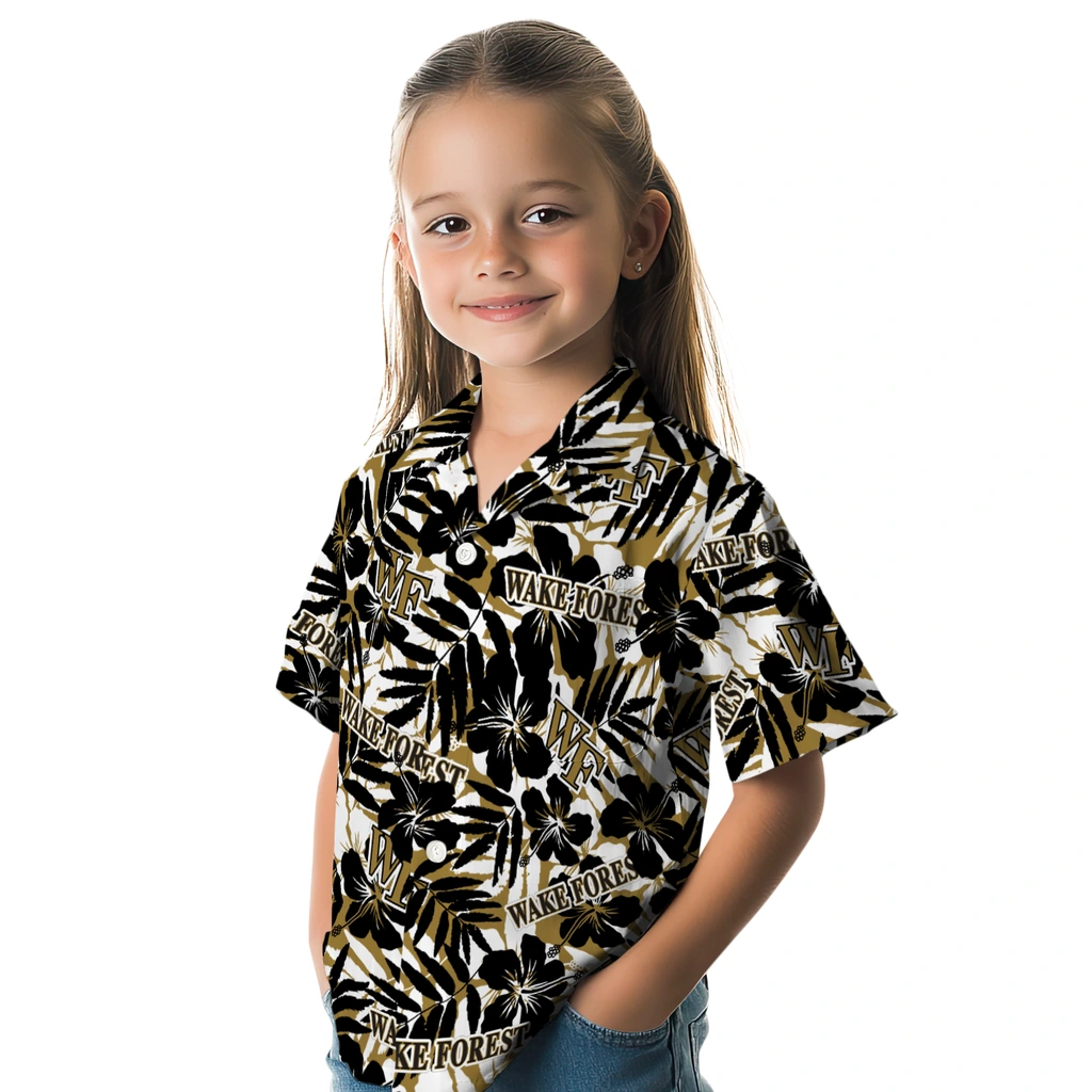Wake Forest Demon Deacons Hawaiian Shirt - Hibiscus Overlay wake forest demon deacons hibiscus overlay hawaiian shirts premium grade