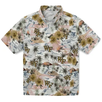 wake forest demon deacons hibiscus seaside white hawaiian shirts best selling