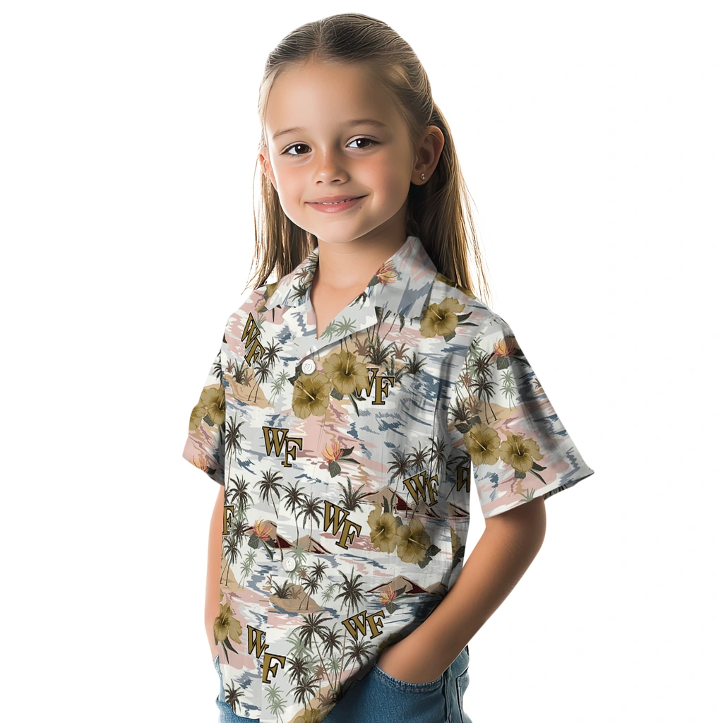 Wake Forest Demon Deacons Hawaiian Shirt - Hibiscus Seaside wake forest demon deacons hibiscus seaside white hawaiian shirts premium grade