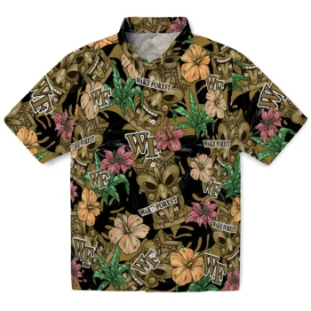 wake forest demon deacons tiki jungle gold hawaiian shirts best selling
