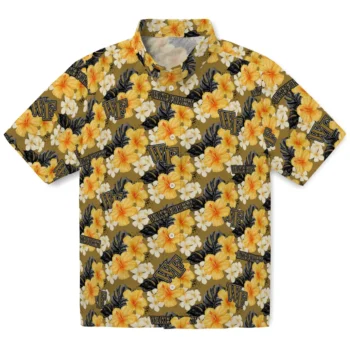 wake forest demon deacons hibiscus tropics gold yellow hawaiian shirts best selling
